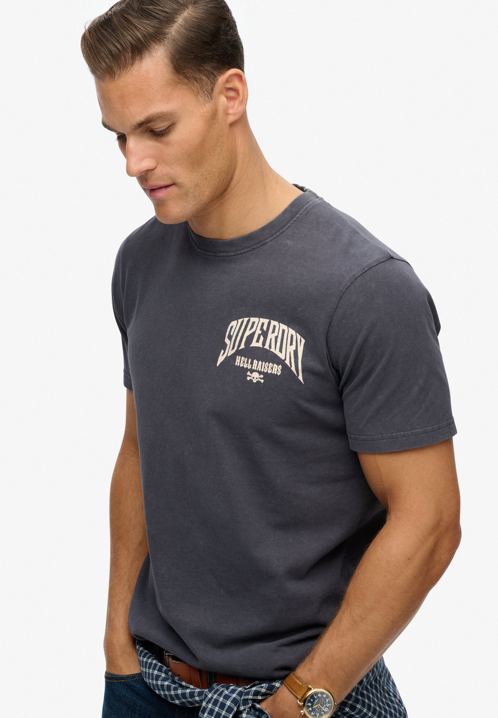 تيشيرت مريح بنمط موسيقى الروك للدراجات النارية