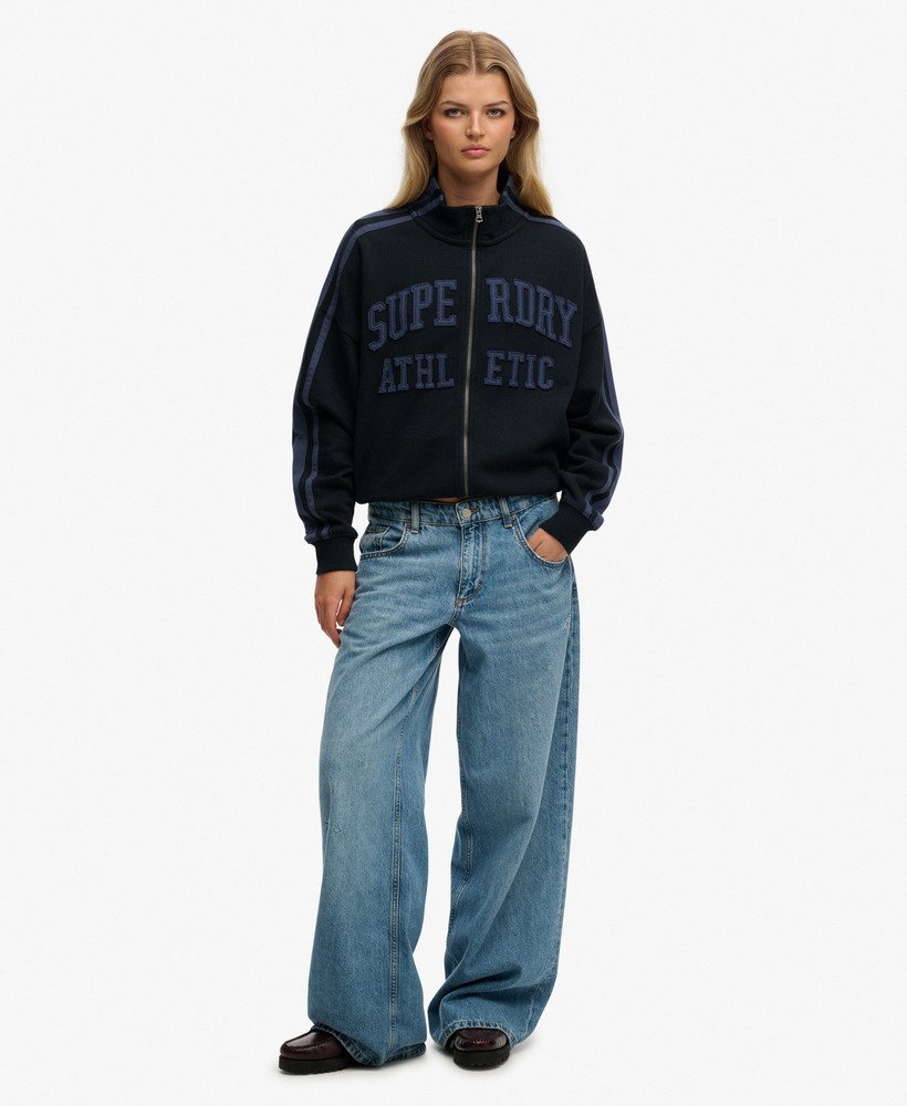 Athletic Essentials Applique Loose Zip Track Top