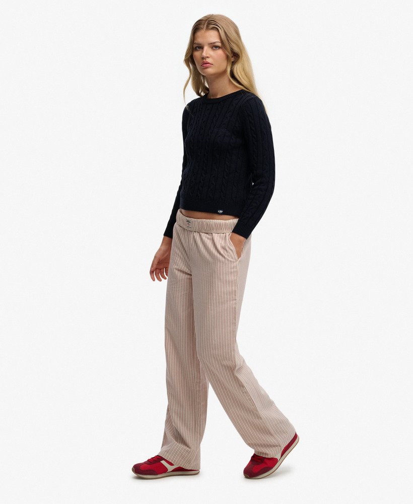Organic Cotton Stripe Elasticated Trousers