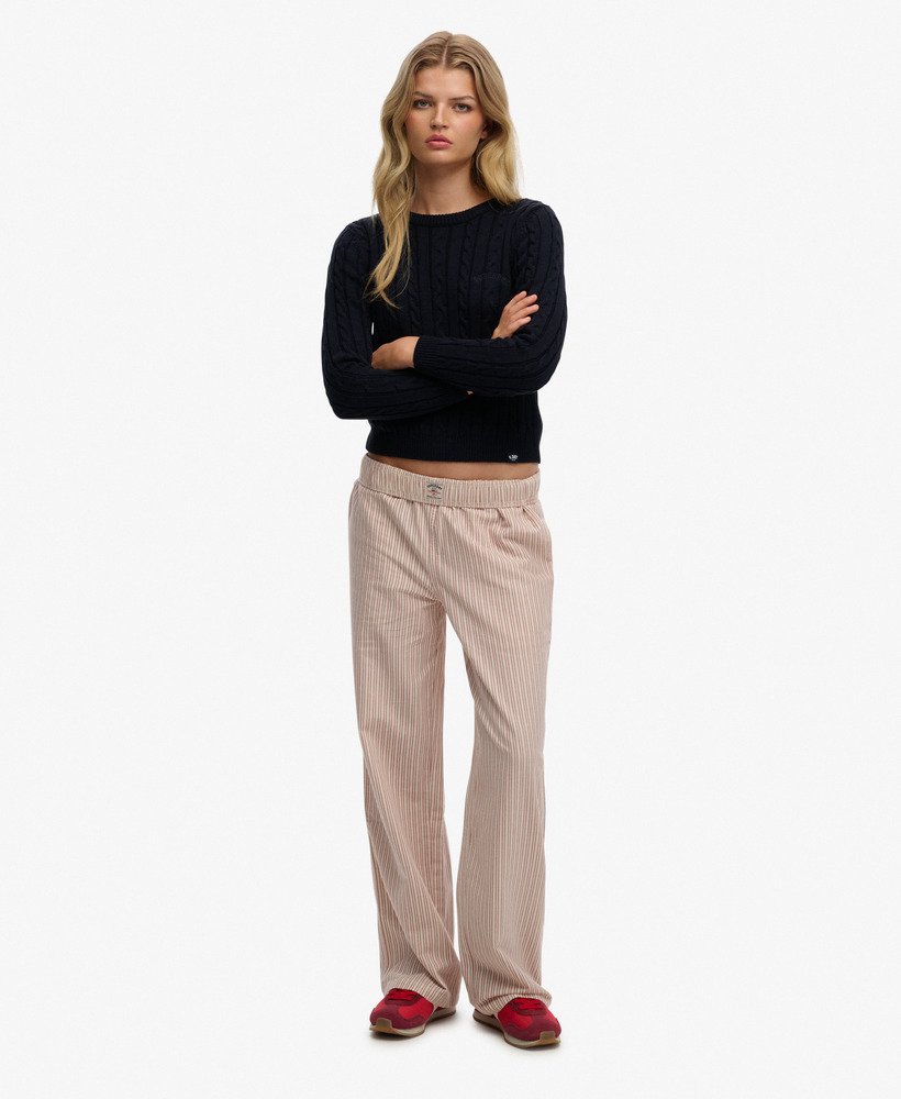 Organic Cotton Stripe Elasticated Trousers