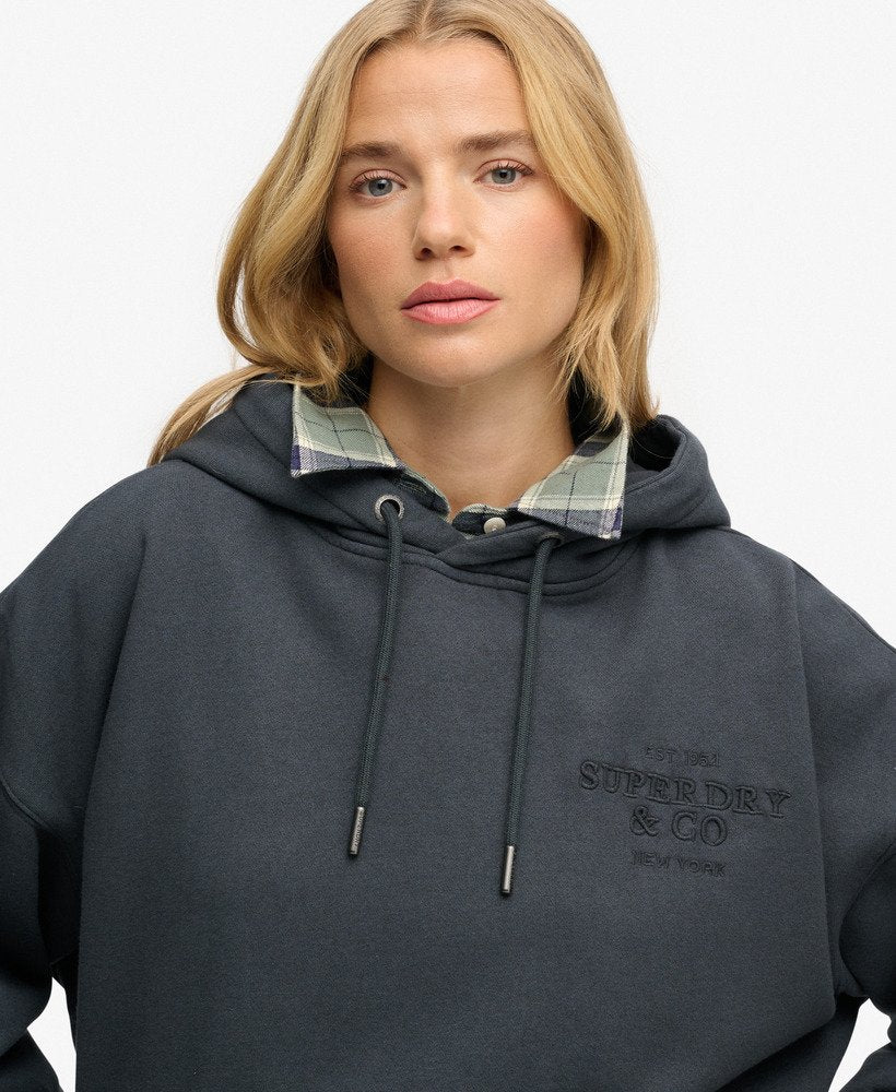 Luxe Casual Embroidered Relaxed Hoodie