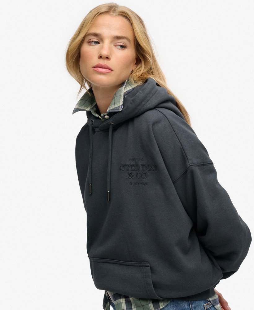 Luxe Casual Embroidered Relaxed Hoodie