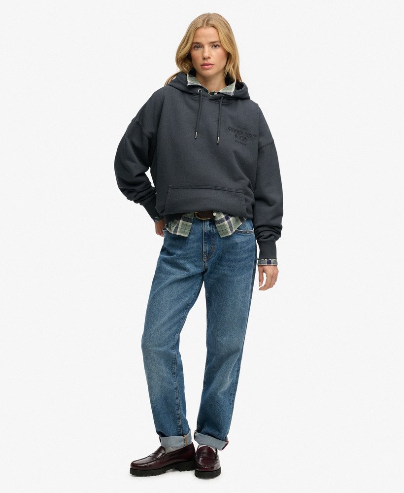 Luxe Casual Embroidered Relaxed Hoodie