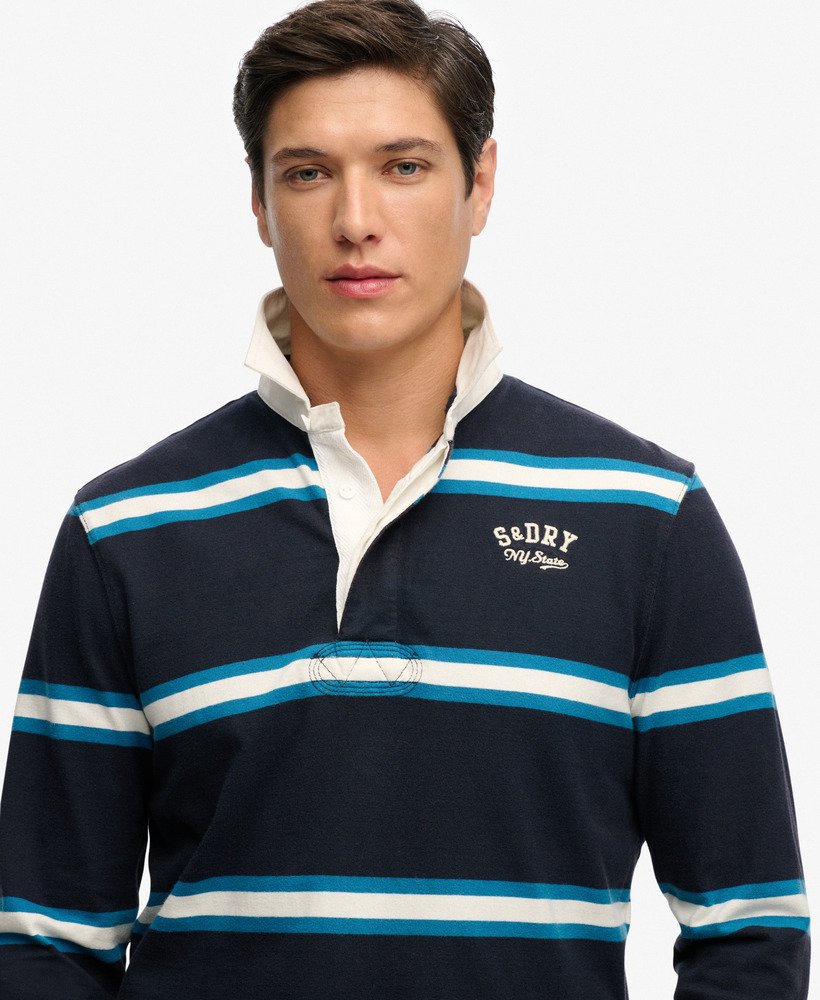 Vintage Athletic Stripe Rugby Top