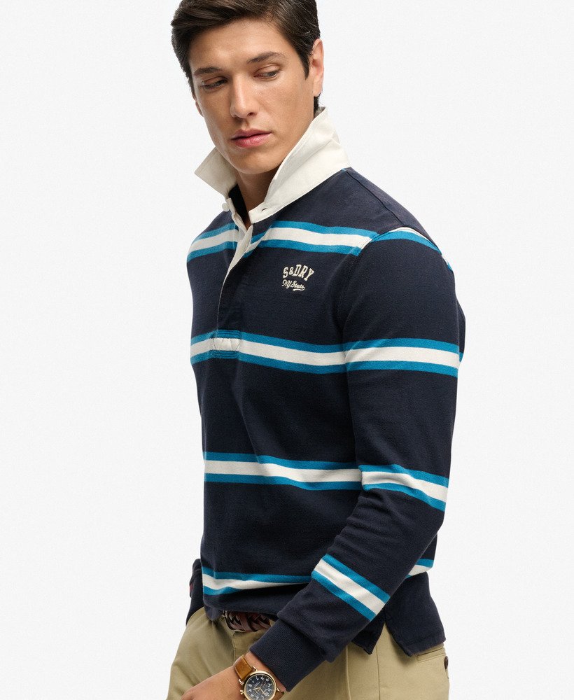 Vintage Athletic Stripe Rugby Top