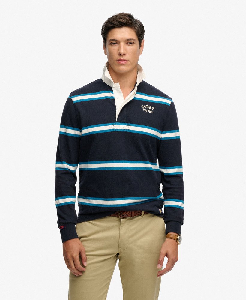 Vintage Athletic Stripe Rugby Top