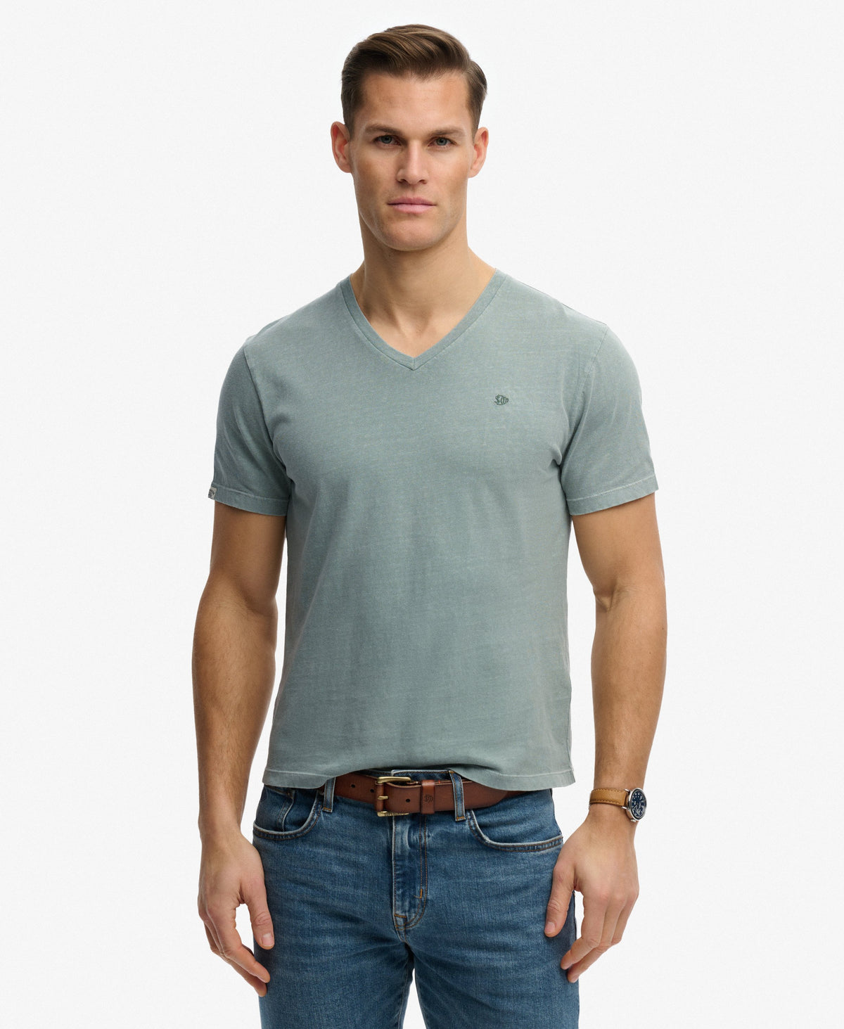 Classic Cotton Linen V-Neckline T-Shirt