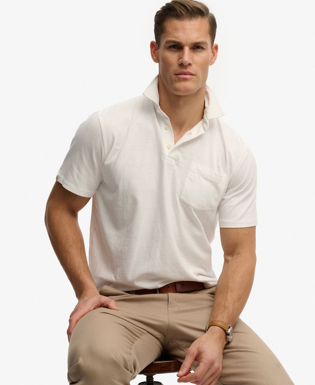 Classic Cotton Linen Polo Shirt