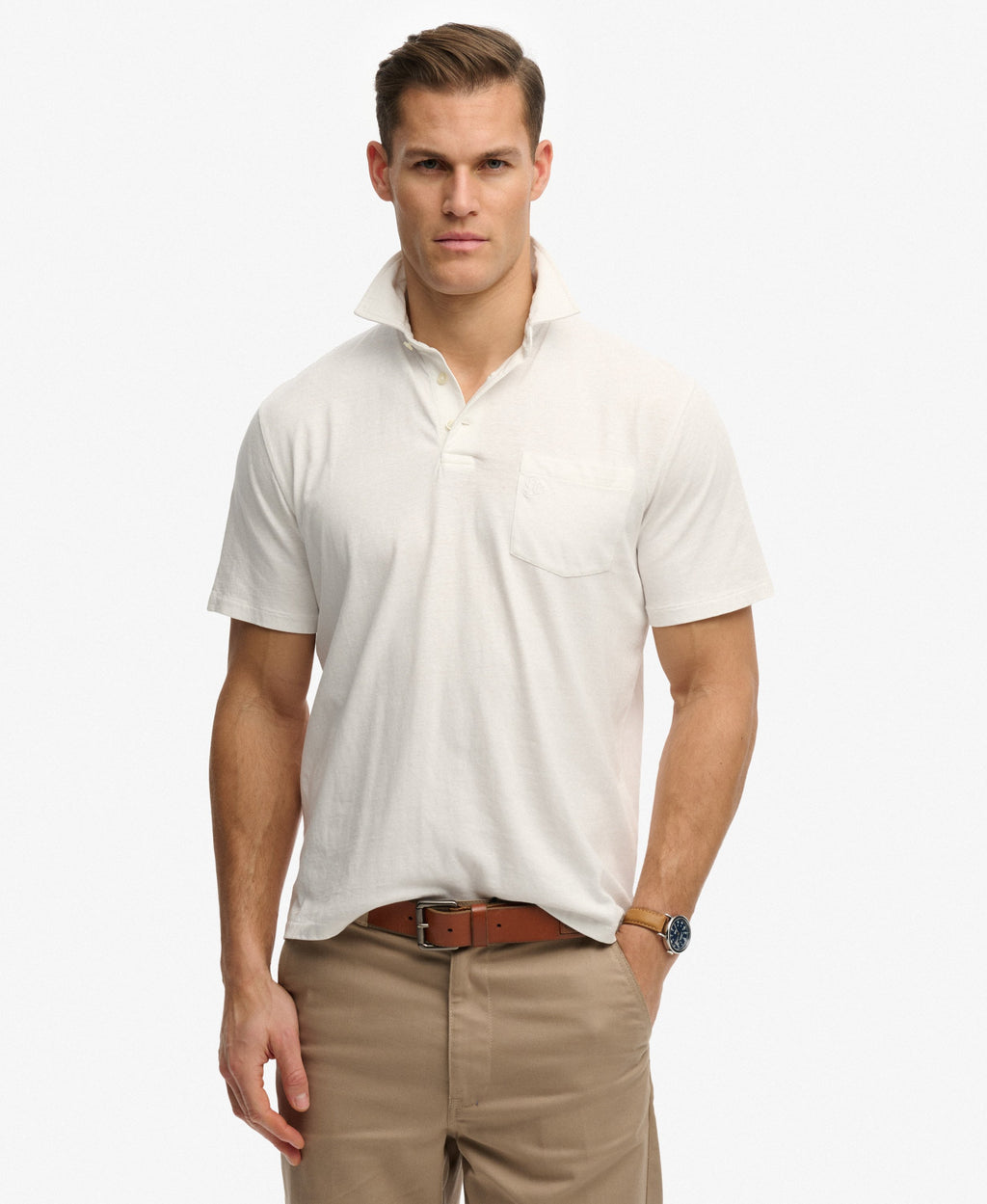 Classic Cotton Linen Polo Shirt