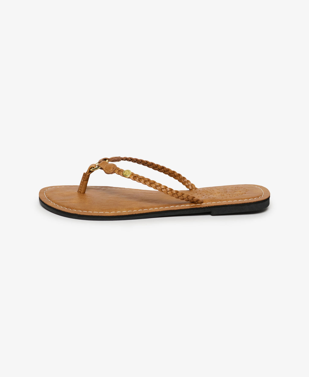 Faux Leather Braided Flip Flops