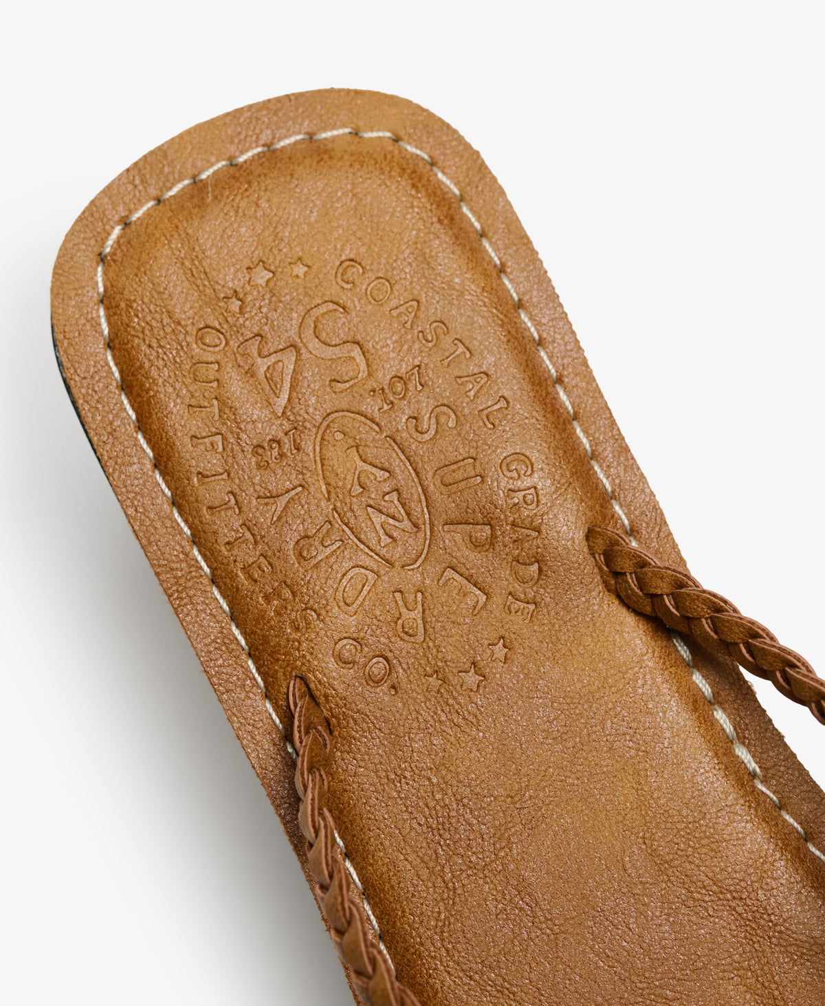 Faux Leather Braided Flip Flops