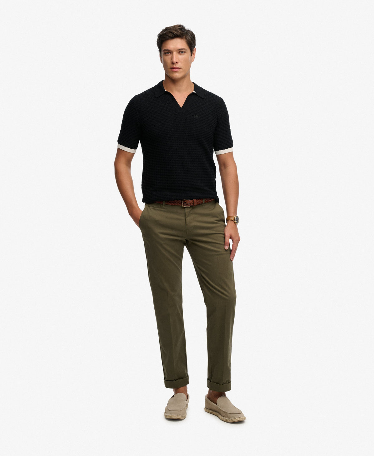 Johnny Collar Knitted Polo