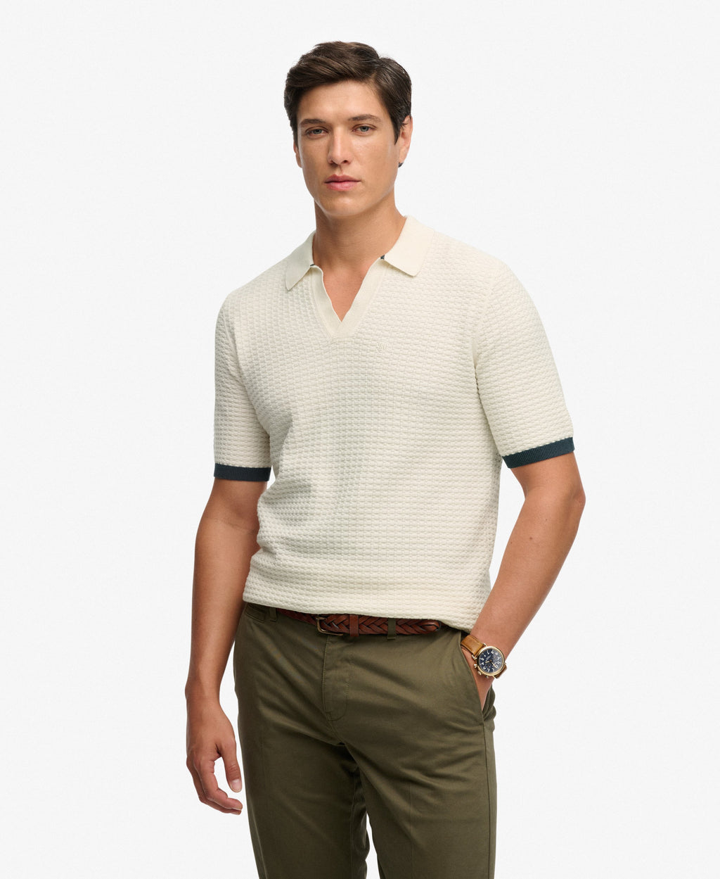 Johnny Collar Knitted Polo