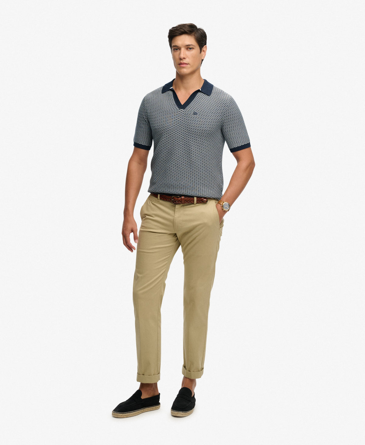 Johnny Collar Knitted Polo