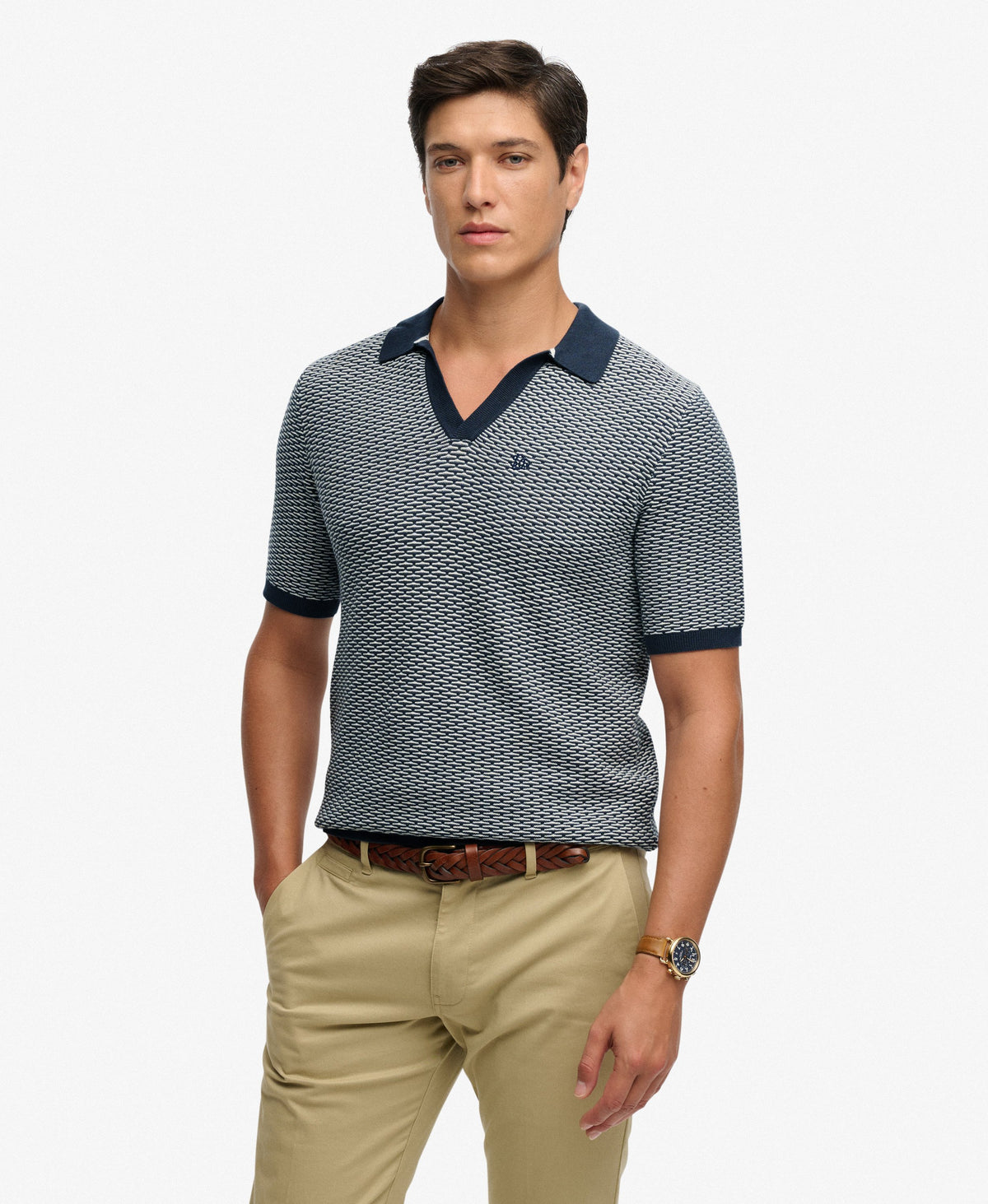 Johnny Collar Knitted Polo