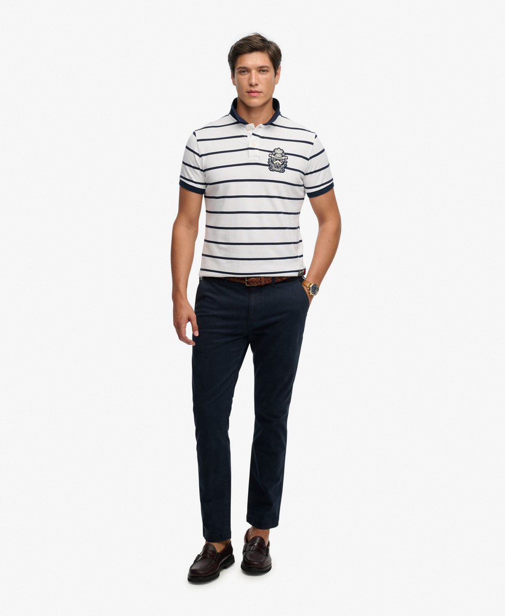 Crest Stripe Polo Shirt
