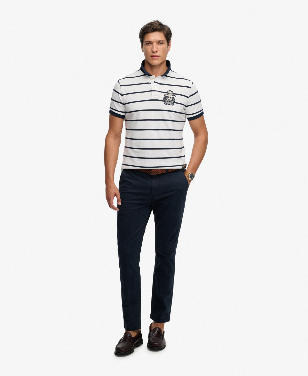 Crest Stripe Polo Shirt