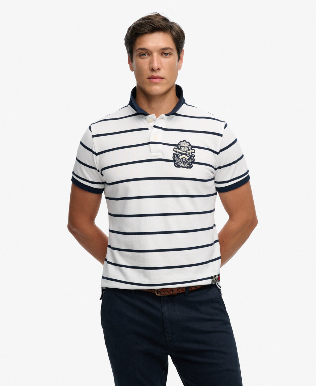 Crest Stripe Polo Shirt