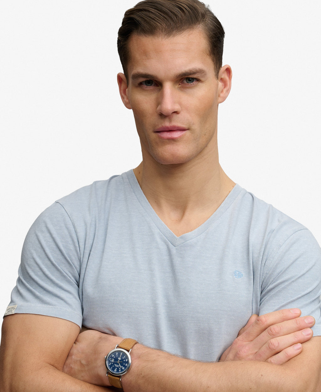 Classic Cotton Linen V-Neckline T-Shirt