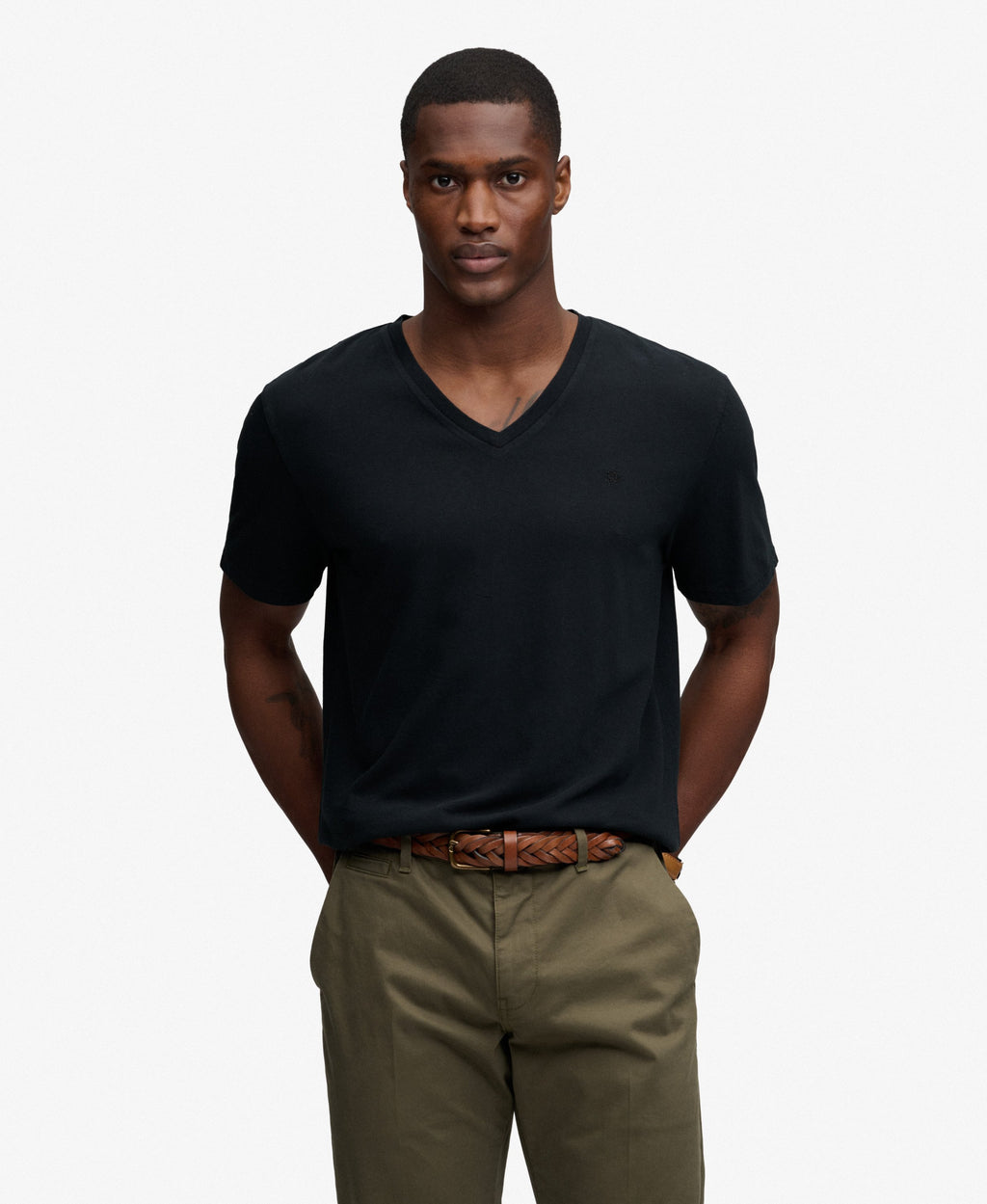 Classic Cotton Linen V-Neckline T-Shirt
