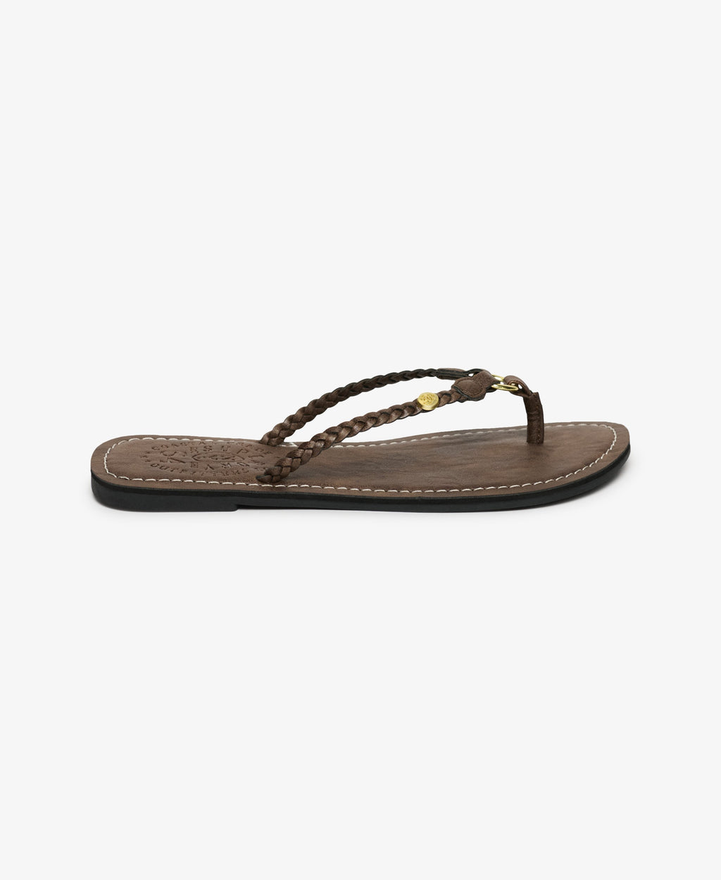 Faux Leather Braided Flip Flops
