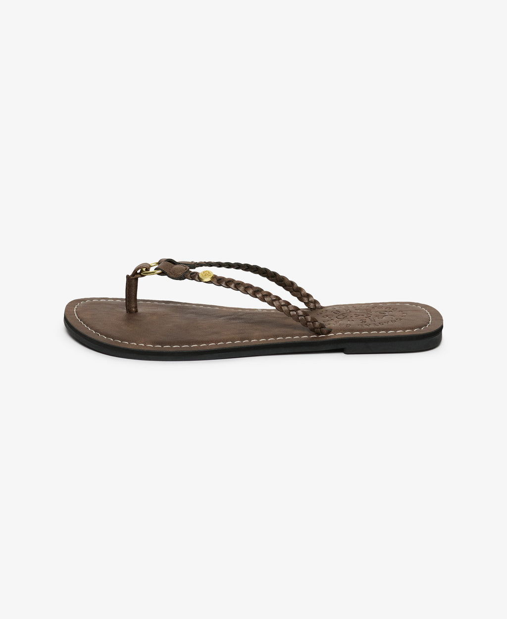 Faux Leather Braided Flip Flops