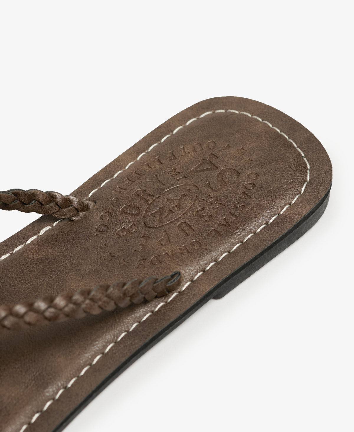Faux Leather Braided Flip Flops