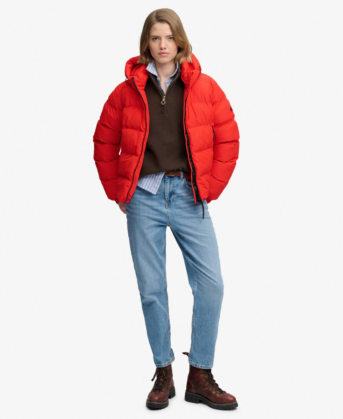 Hooded Sports Puffer Jacket
