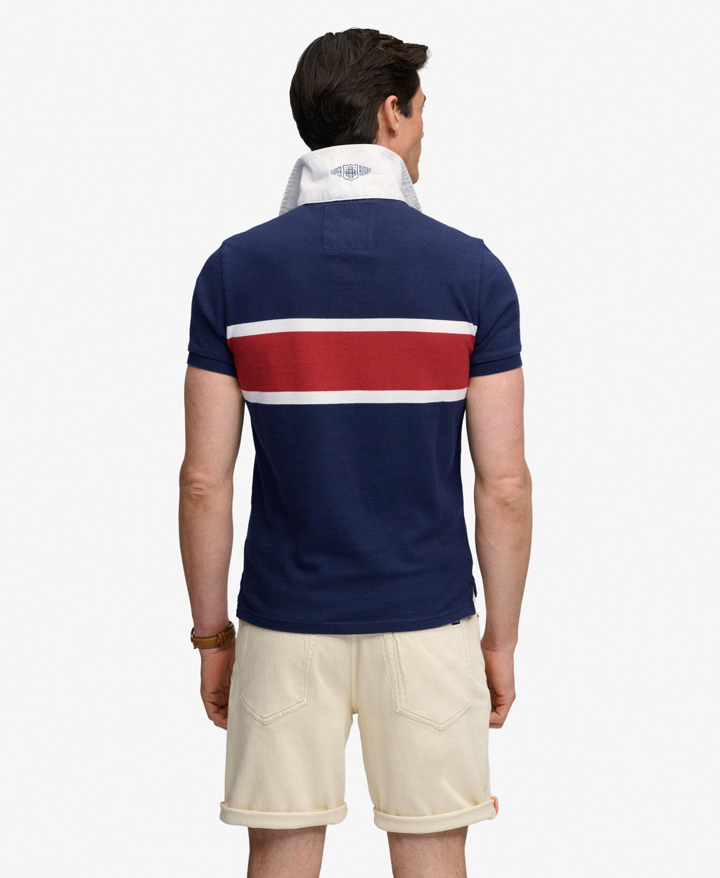 Double Emblem Jersey Short Sleeve Rugby Polo Top
