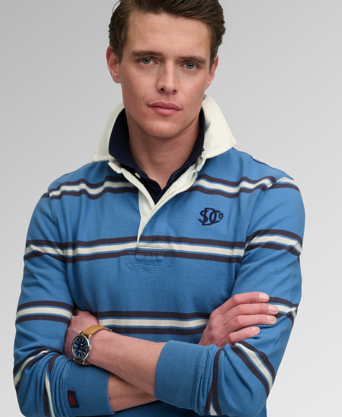 Vintage Athletic Stripe Rugby Top